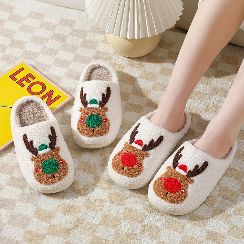 Pantuflas navideñas para disfrutar en el interior de casa, zapatos de invierno,  Zapatillas de dormitorio suaves y acogedoras UNISEX