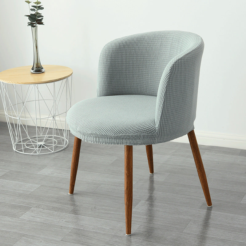 Funda para silla de comedor con respaldo bajo, elástica, semicircular y con todo incluido