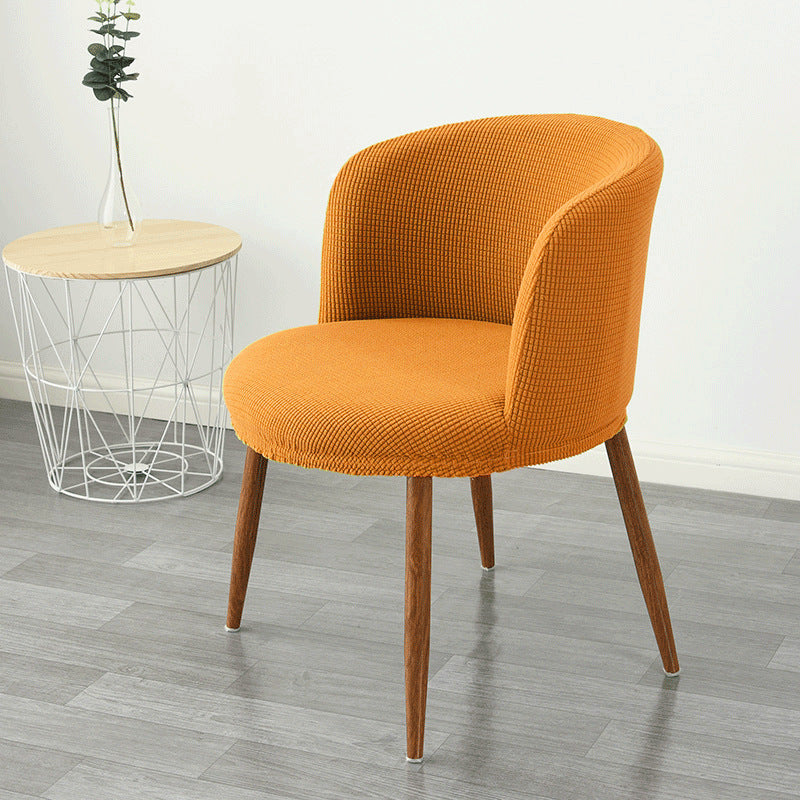 Funda para silla de comedor con respaldo bajo, elástica, semicircular y con todo incluido