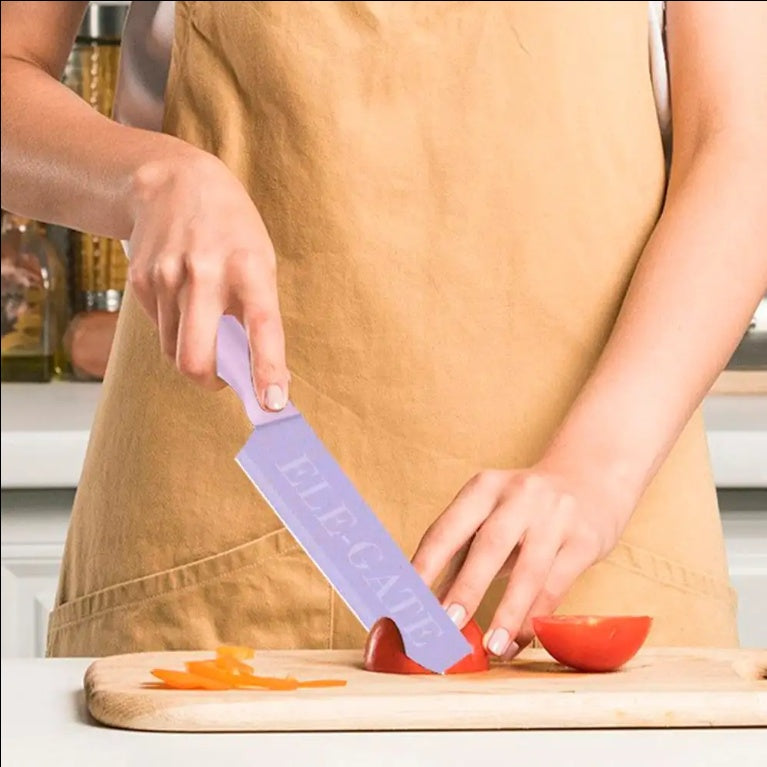 Set de Cuchillos de Cocina con Mango Antideslizante | 6 Piezas con Tijeras y Pelador