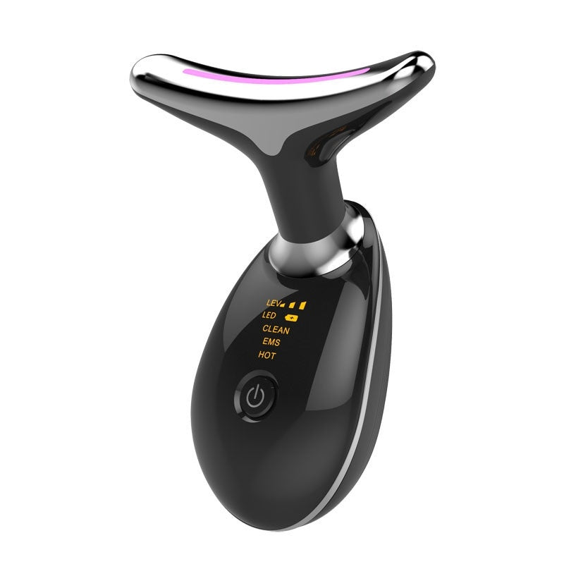 Masajeador térmico EMS para cuello, reafirmante y reafirmante, con microcorriente eléctrica y eliminador de arrugas.