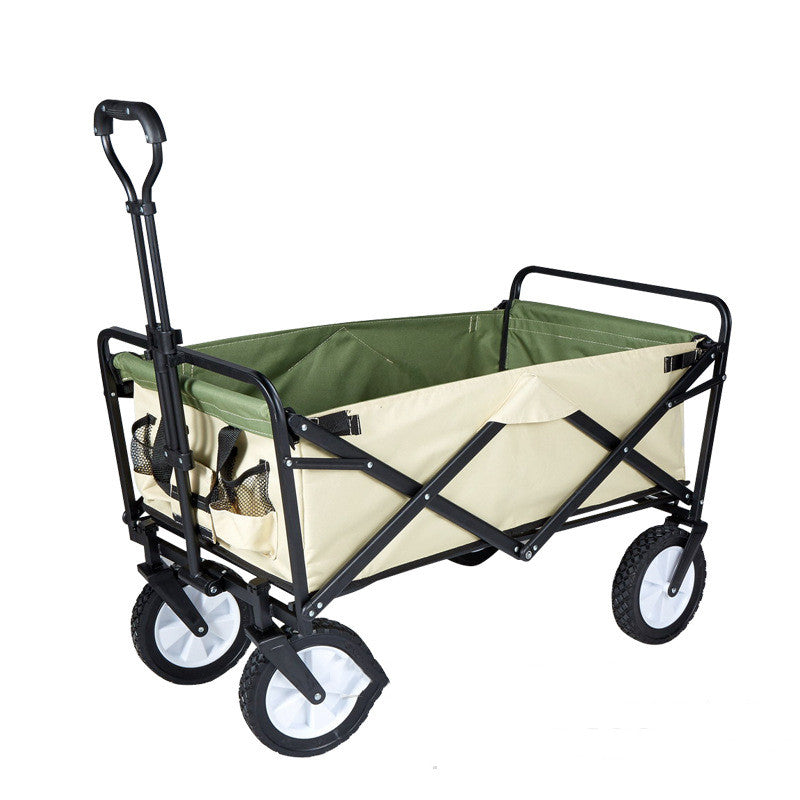 Carrito plegable de compras, resistente al aire última intervensión, plegable, para camping, jardín, playa, con ruedas universales, mango ajustable para compras (verde y azul)