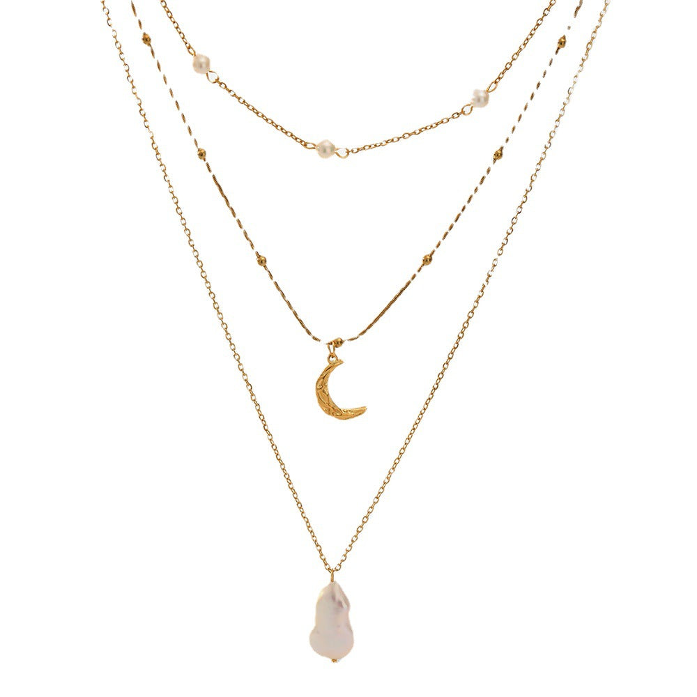 Collar de perlas naturales de agua dulce personalizado para mujer