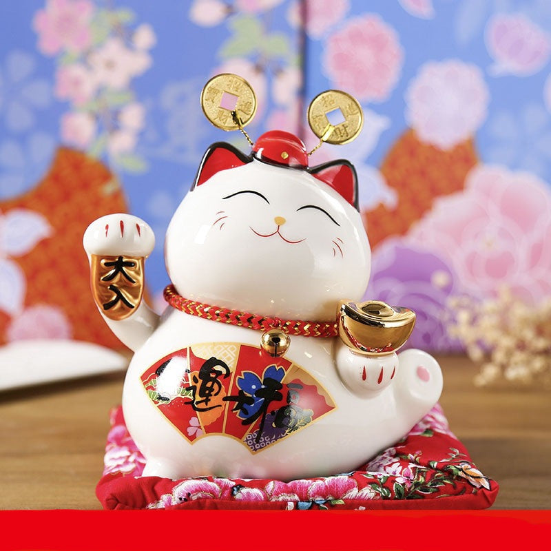 Lucky Cat Alcancía Decorativa | Fortuna, Éxito y Buena Energía