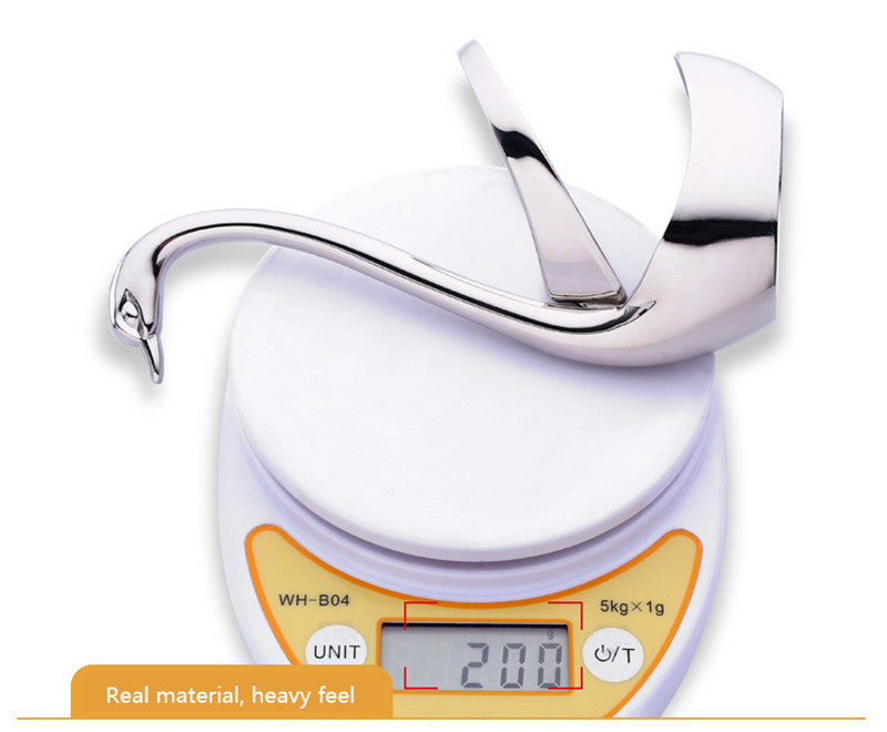 Tenedor y Cuchara de Postre Cisne en Aleación de Zinc – Diseño Elegante Estilo Chino