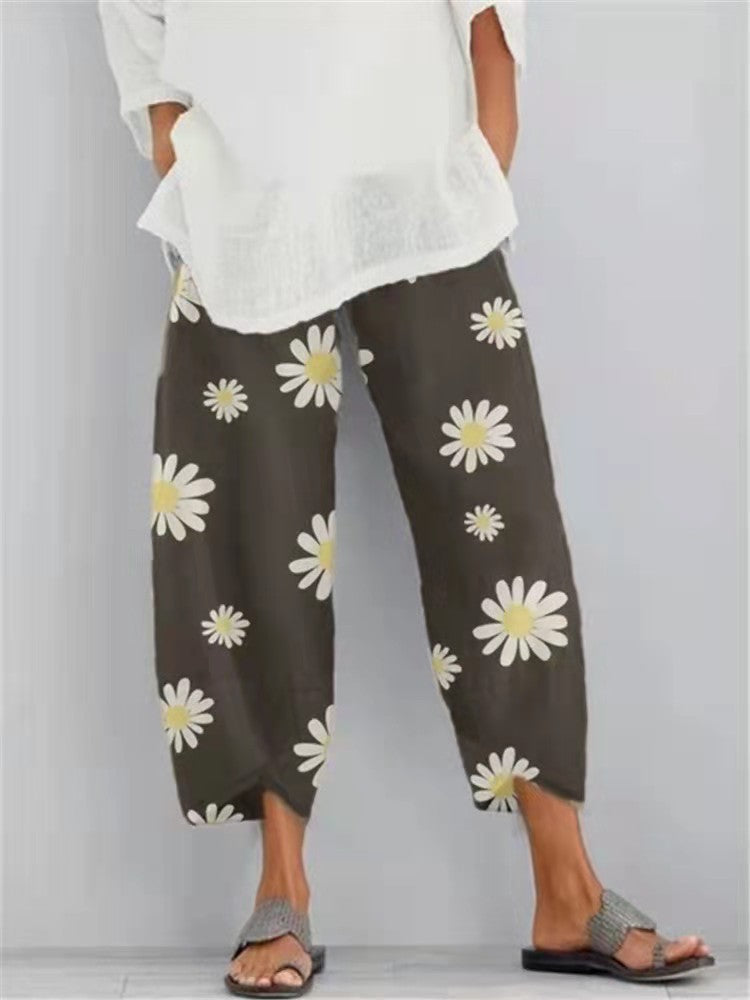 Pantalón Suelto con Flores | Estilo Relajado y Femenino