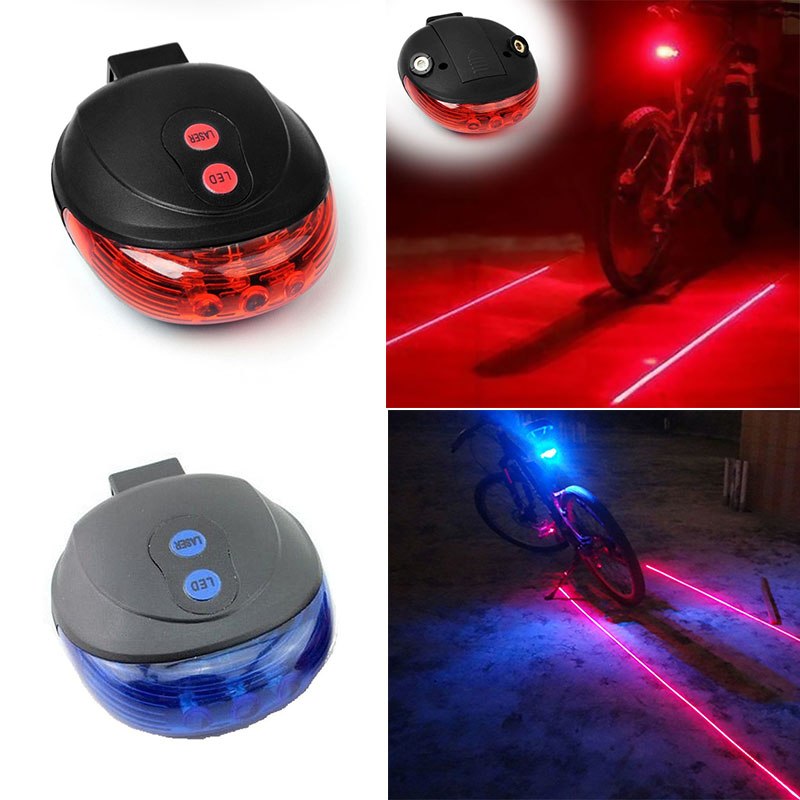 Luz trasera de bicicleta (5 LED+2 láser), y para caminar, emergencia automóviles