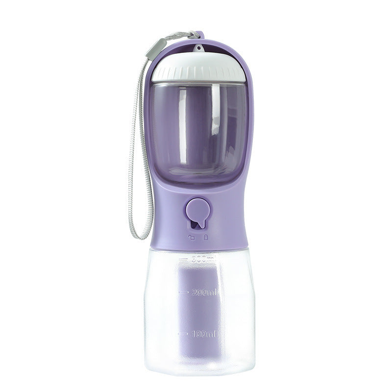 Botella Multifuncional para Mascotas 3 en 1,  Vaso Portátil – Agua, Comida y Bolsas en un Solo Click