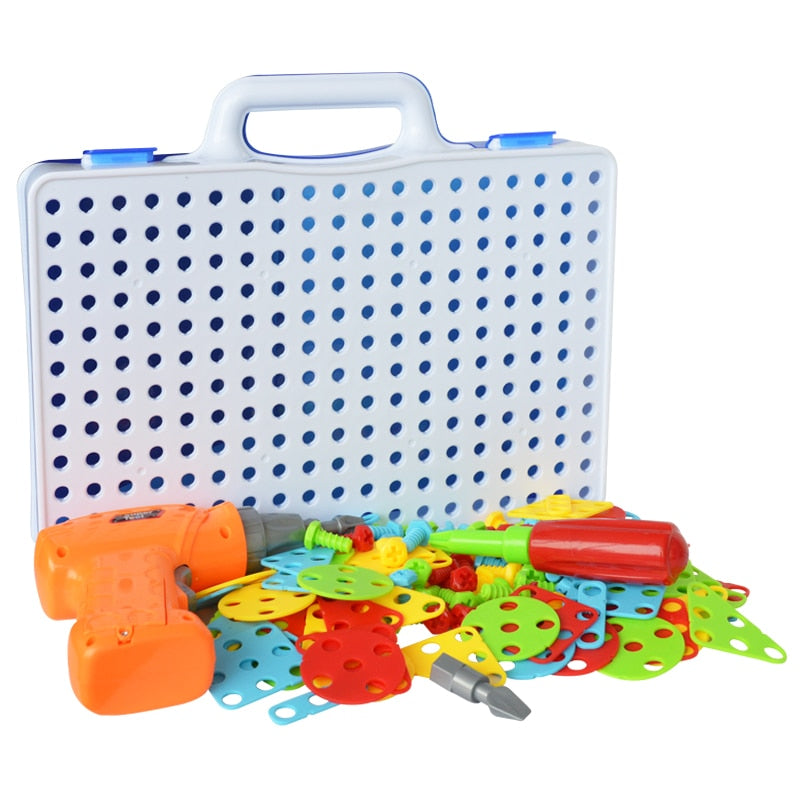 Juego de Construcción con Taladro para Niños – Creatividad con Tornillos de Colores