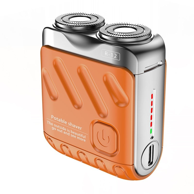 Mini Afeitadora Eléctrica Portátil de Doble Anillo para hombres – Recargable, Compacta y Precisa