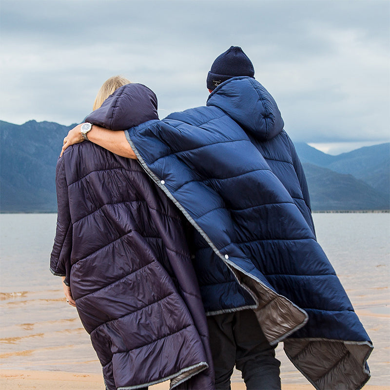 Poncho térmico con capucha Saco de dormir cálido para acampar al aire libre