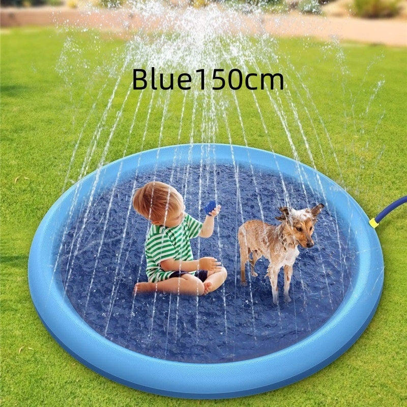 Alfombrilla tipo piscina plana para niños y mascotas, chorro de agua! espectacular