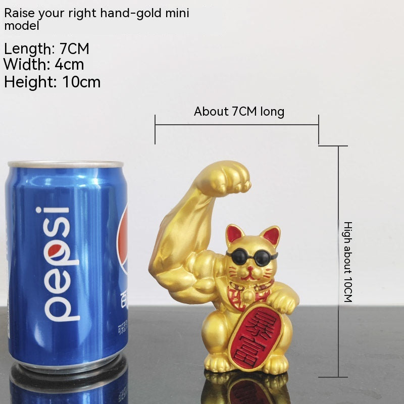 Gato de la Suerte Musculoso | Fuerza y Prosperidad