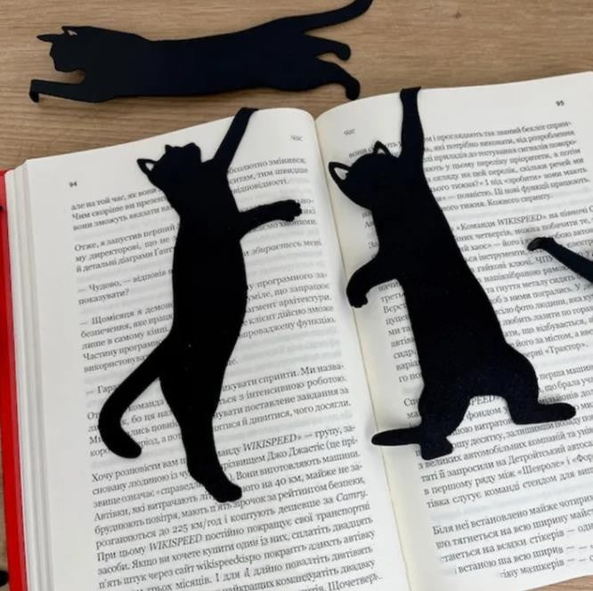 Marcapáginas Metálico con figura de Gato – Set de 5