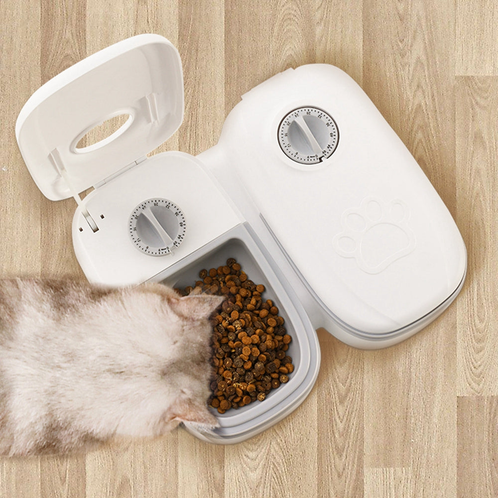 Alimentador automático para mascotas, dispensador de comida inteligente para gatos y perros, temporizador, tazón de acero inoxidable