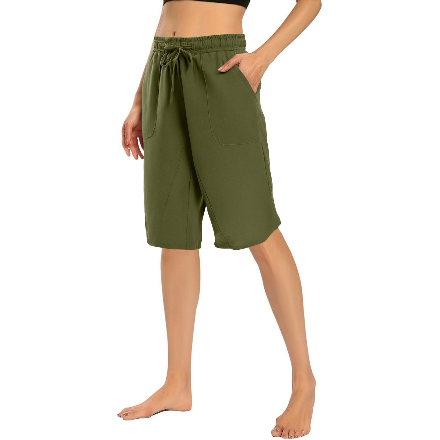 Bermuda Capri de Algodón y Lino | Estilo Urbano con Bolsillos