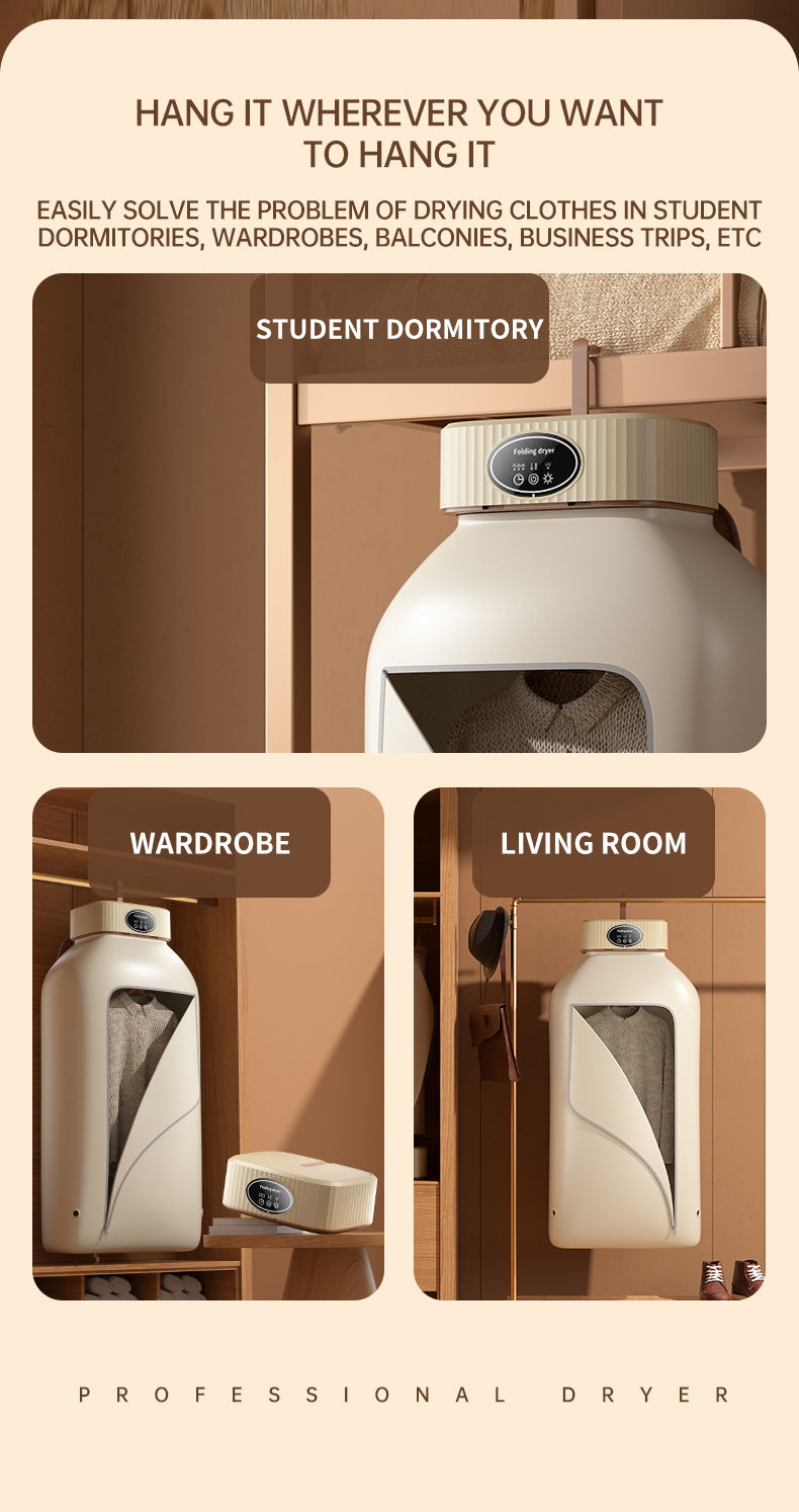 “Secadora plancha Portátil Plegable 600W | Ropa Seca en Minutos en bolsa con Pantalla Táctil”
