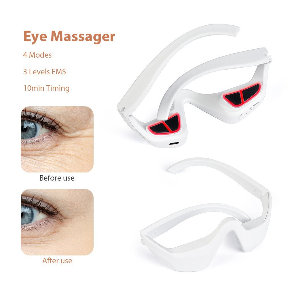 Masajeador de Ojos 👓✨ – Alivio de Fatiga, Antiarrugas y Ojeras con Luz Roja EMS