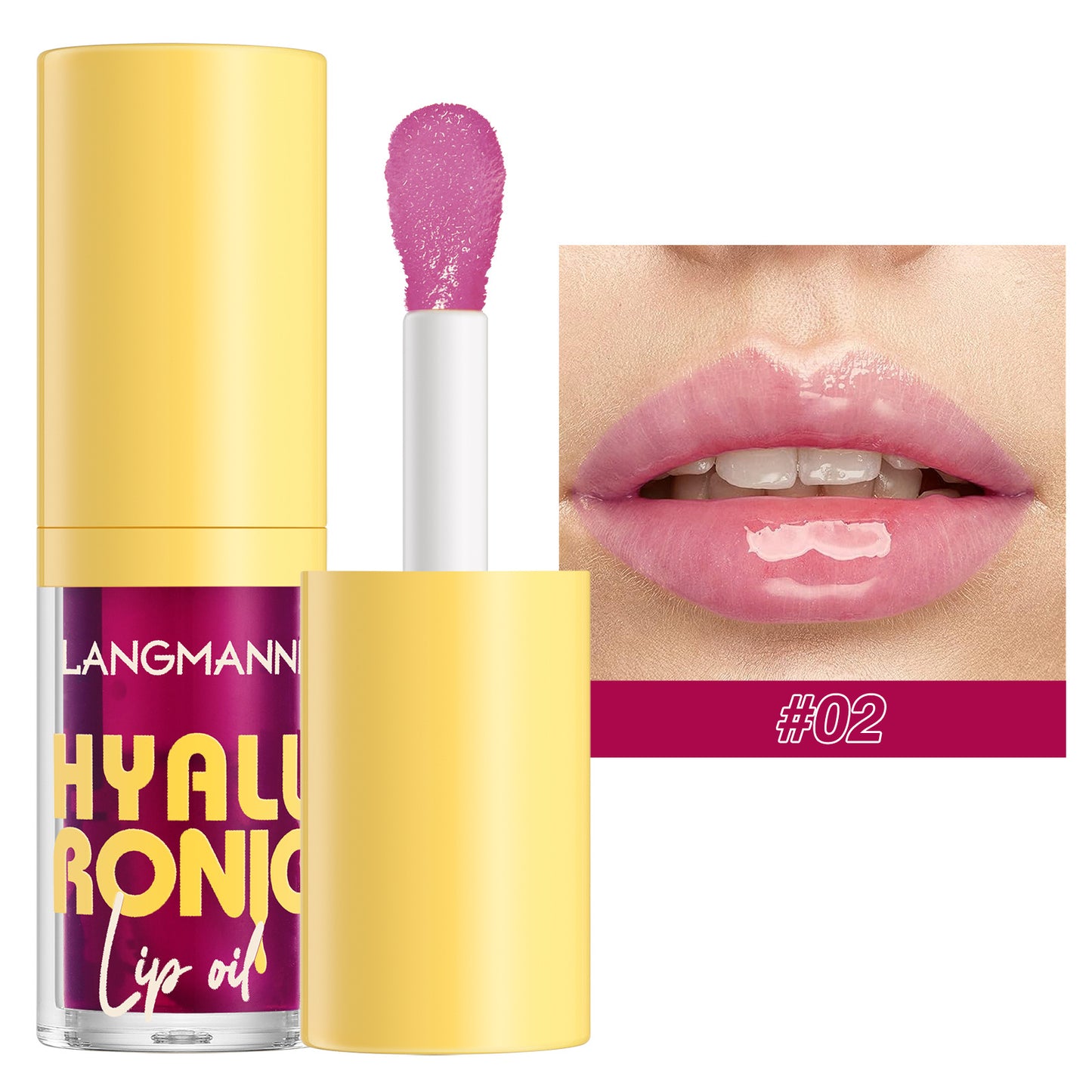 Bálsamo labial brilloso con ácido hialurónico, brillo transparente de 6 colores