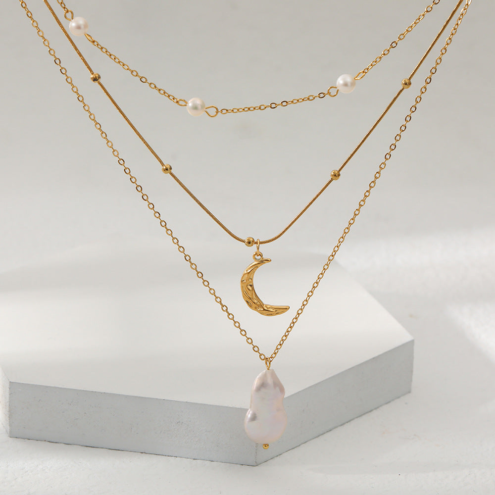 Collar de perlas naturales de agua dulce personalizado para mujer