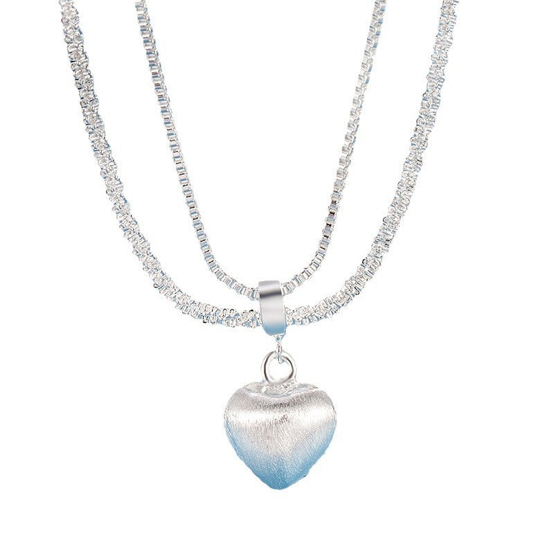 Collar con colgante de corazón, doble cadena, espectacular!!
