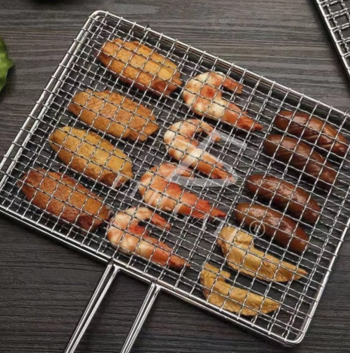 Parrilla Plegable de Acero Inoxidable 65x36 cm – ¡Llévala Donde Quieras!