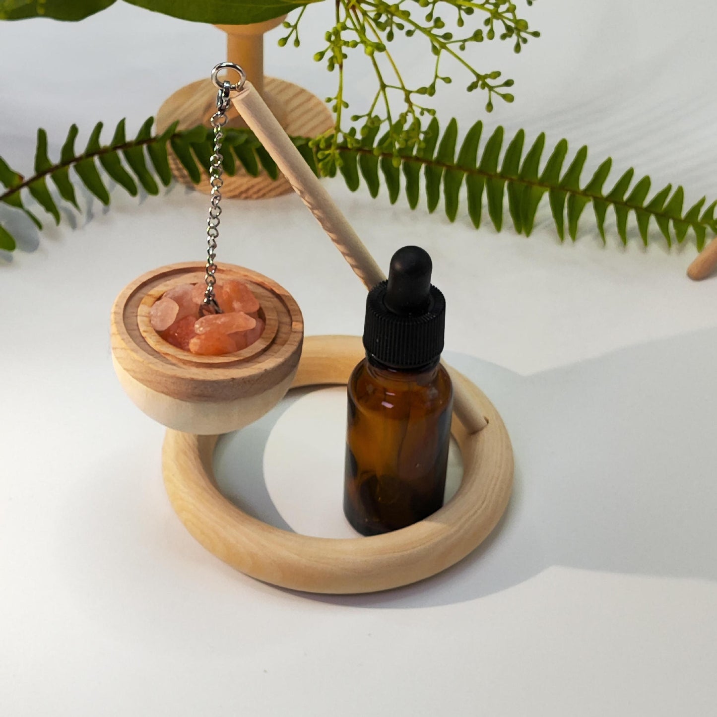 Difusor de Sal con Madera de Pino – Aromaterapia Rústica y Pura