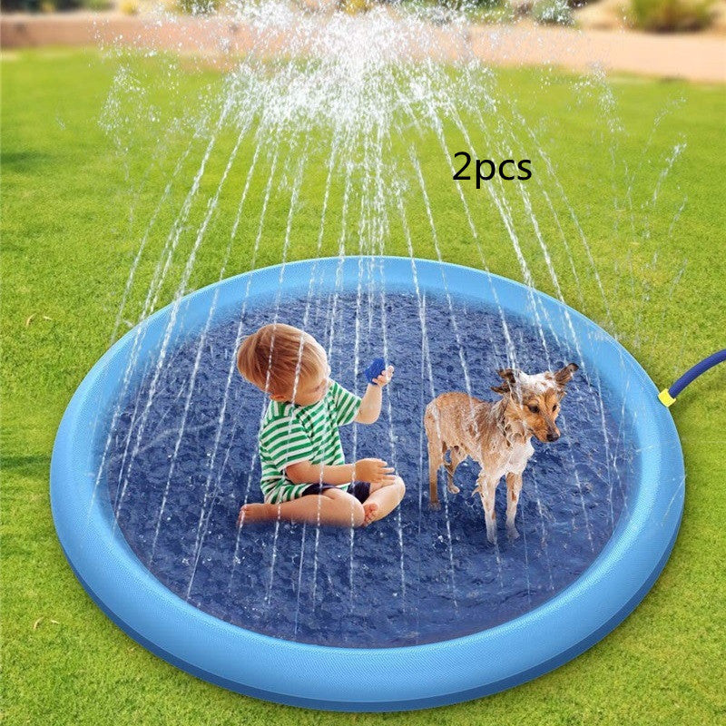 Alfombrilla tipo piscina plana para niños y mascotas, chorro de agua! espectacular