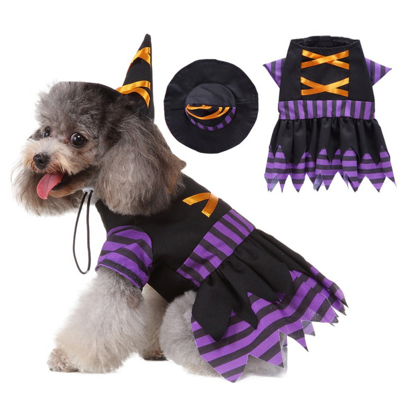 Ropa alternativa divertida para mascotas, disfraz de Halloween, brujita