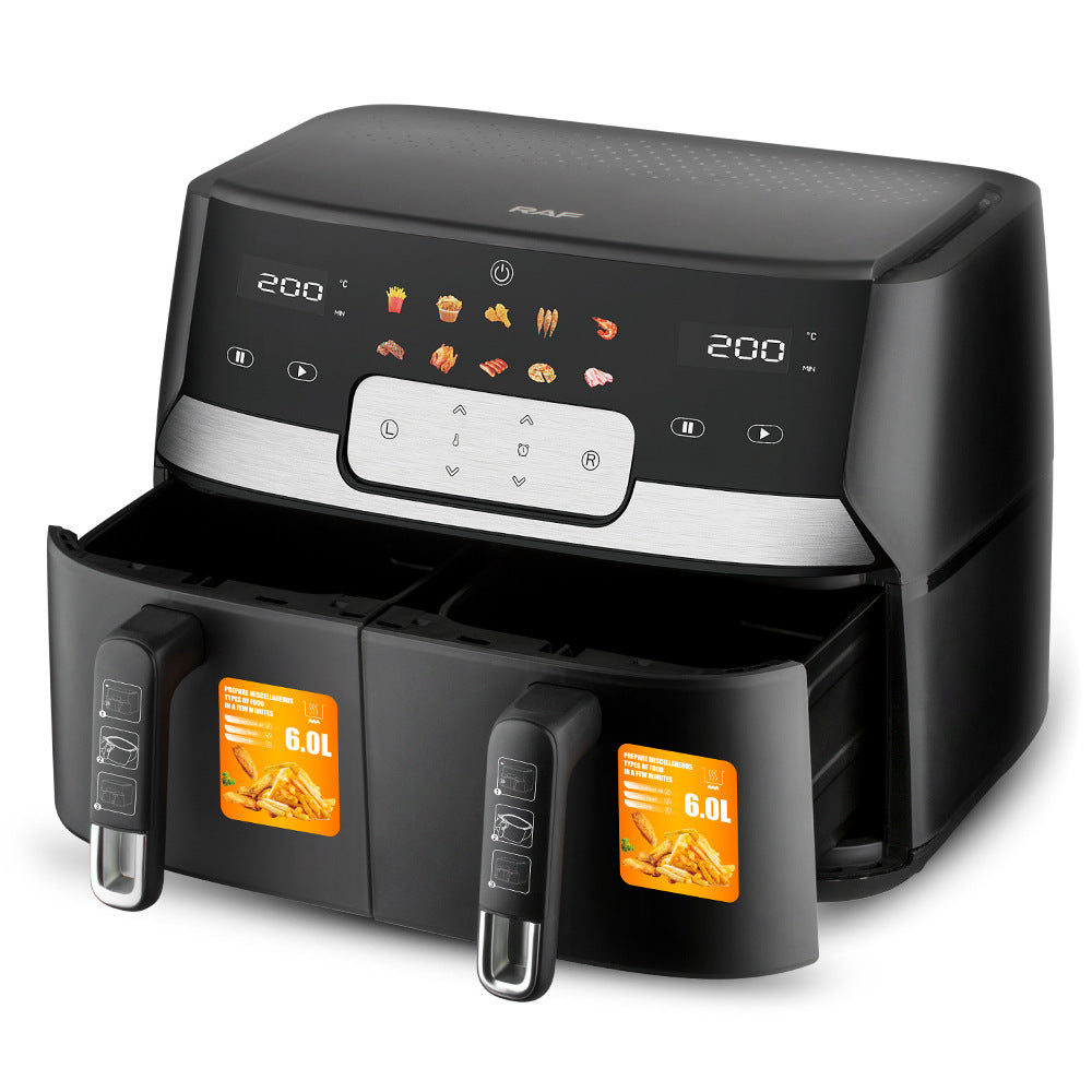 Freidora de Aire Europea Doble Compartimento | 1700W Alta Capacidad