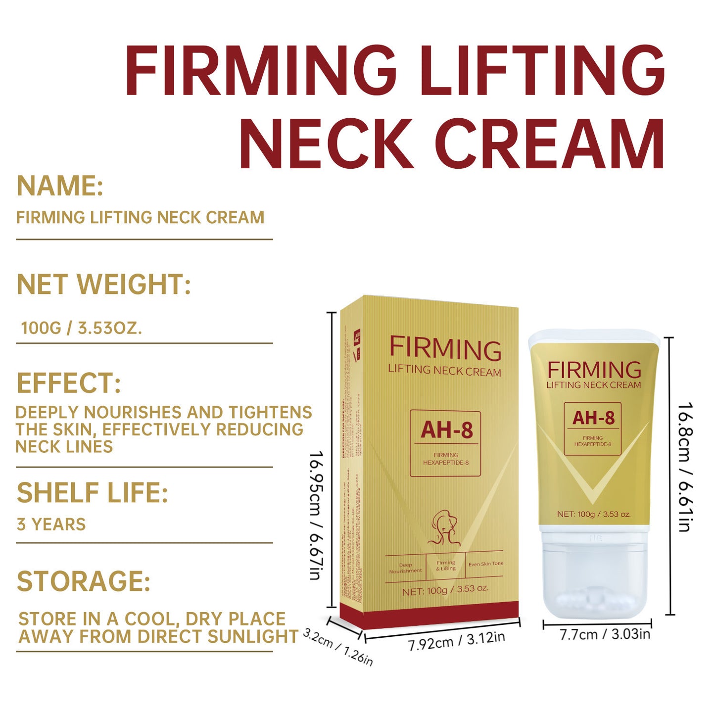 Crema reafirmante e hidratante para el cuello con rodillo
