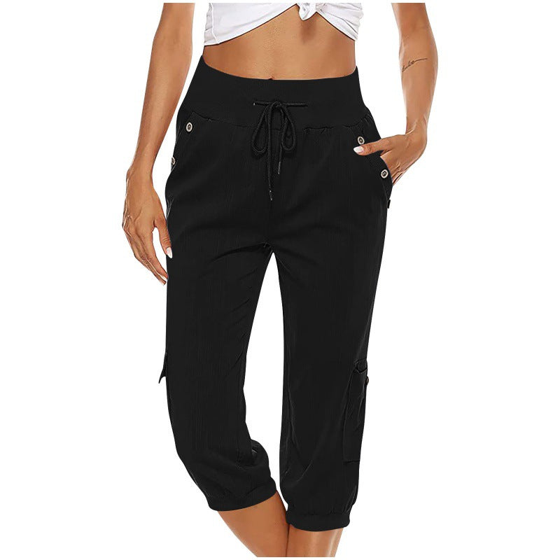 Pantalón Capri Cargo Retro | Estilo Artístico y Bolsillos Funcionales