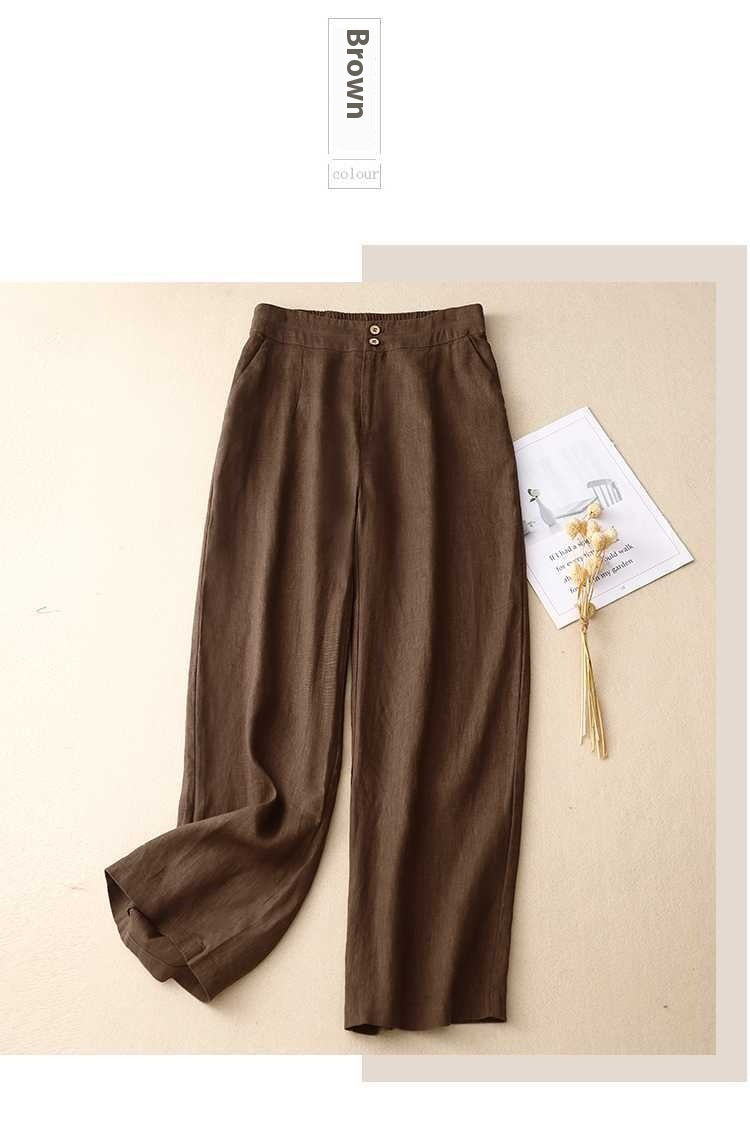 Pantalón de Lino Pierna Ancha | Ligero, Elegante y Combinable, 100% lino natural