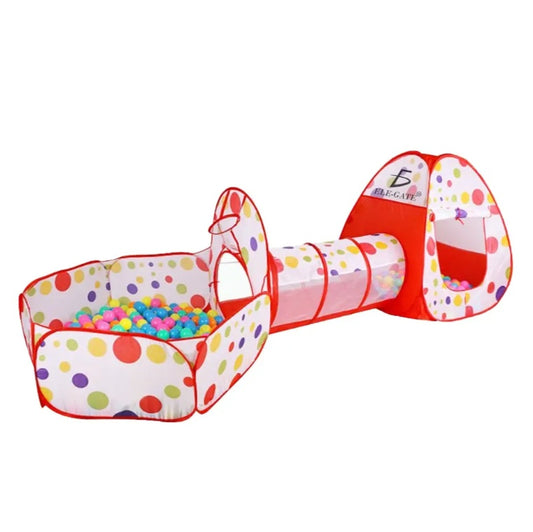 Set Infantil 3 en 1 | Piscina de Bolas, Túnel y Carpa de Aventura