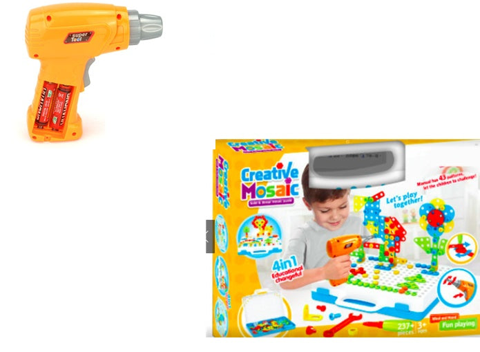 Juego de Construcción con Taladro para Niños – Creatividad con Tornillos de Colores