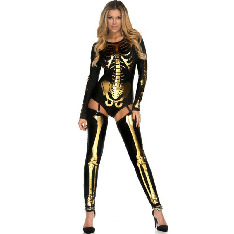 Disfraz de Halloween Calavera Zombie Uniforme para Mujer 