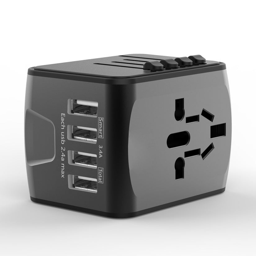 Base de carga multifuncional para viajes con 4 puertos USB y convertidor