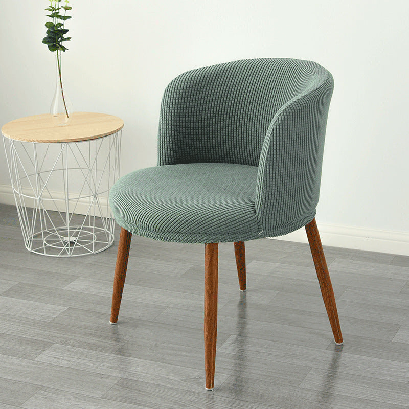 Funda para silla de comedor con respaldo bajo, elástica, semicircular y con todo incluido