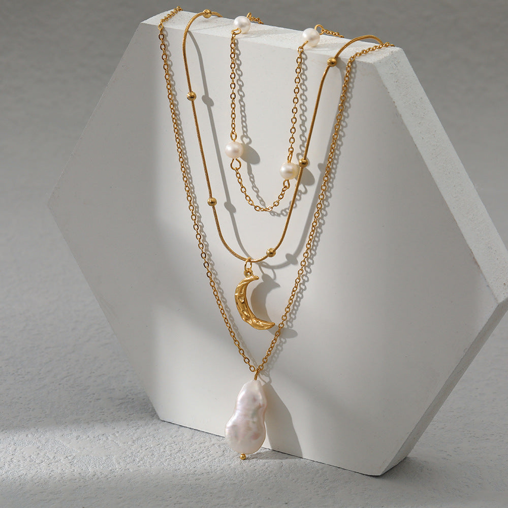 Collar de perlas naturales de agua dulce personalizado para mujer