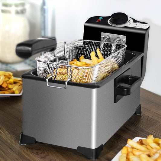 Freidora Electromecánica 3L,  Freidora de Papas 3L con Recubrimiento Antiadherente