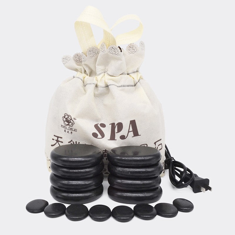 SPA, Set de Piedras para Masaje con Aceites Esenciales naturales, conjunto con 16 piezas de distintos tamaños, piedra TUINA