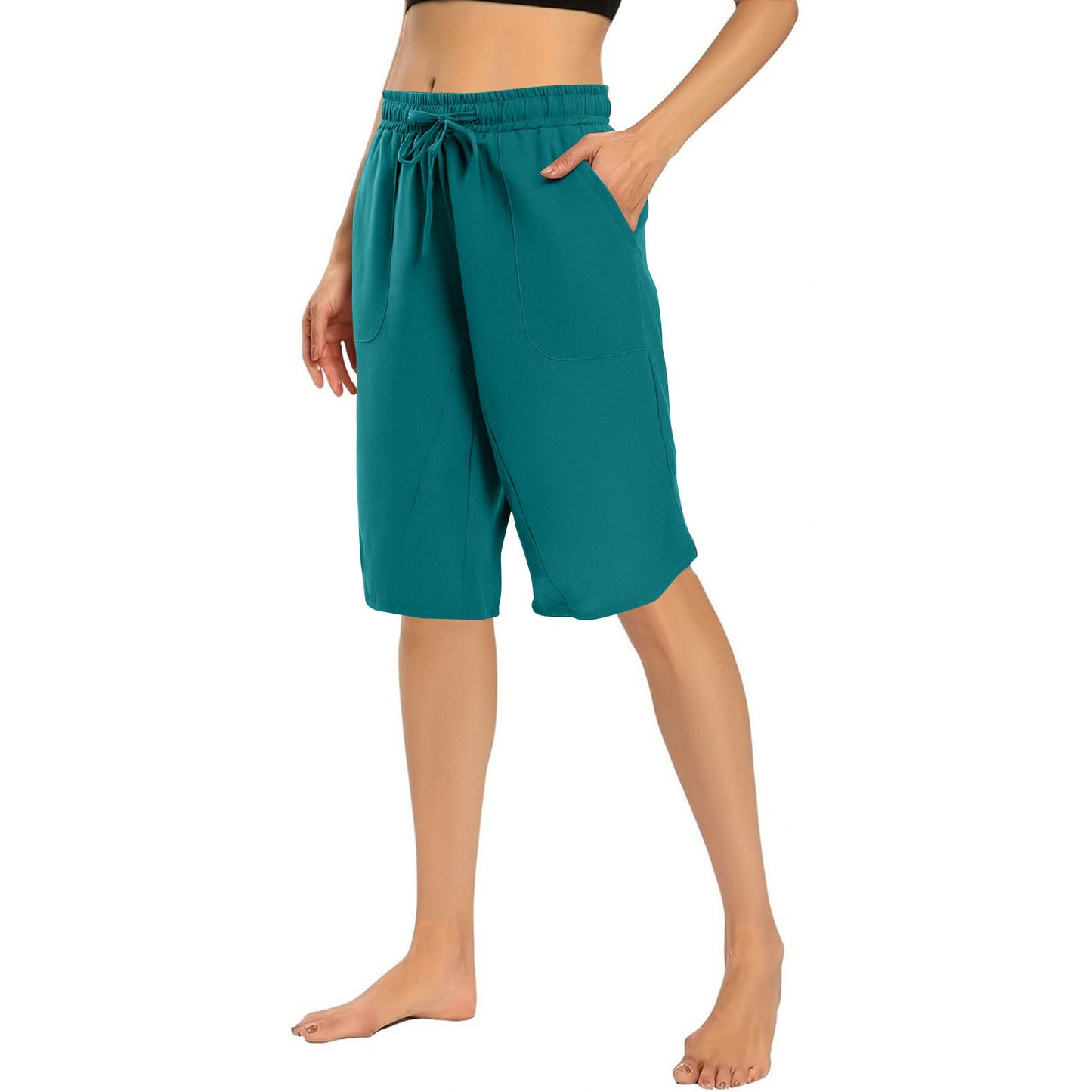 Bermuda Capri de Algodón y Lino | Estilo Urbano con Bolsillos