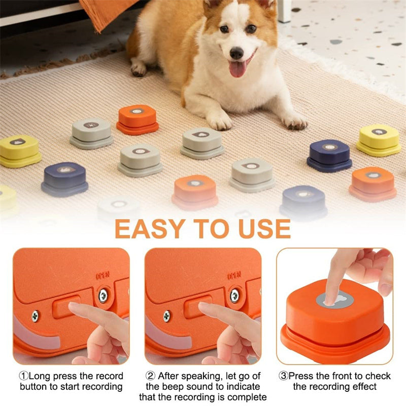 Botón de Comunicación Grabable para Perros y Gatos – ¡Diles “Comida”, “Paseo” o “Jugar”!