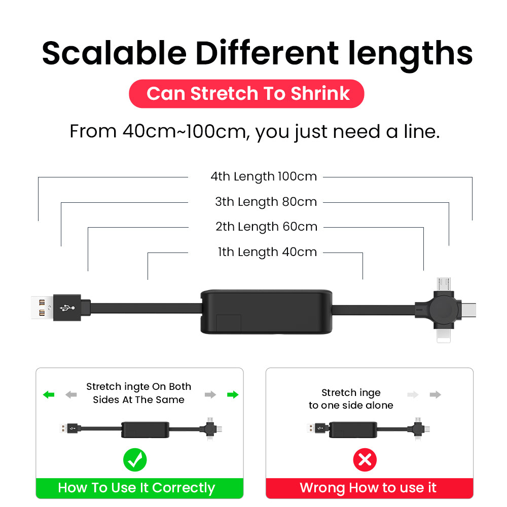 Cable USB retráctil 4 en 1, Micro Cable creativo tipo Macaron C para teléfono I con soporte para teléfono, Cable de datos de carga, caja de almacenaje para cables