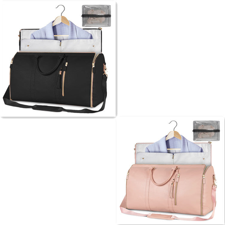 Bolso de viaje de gran capacidad, bolso de mano para mujer, bolso de traje plegable