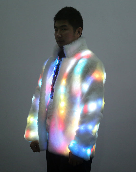 Chaqueta colorida de la ropa de la iluminación LED de Halloween, hecha a mano