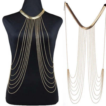Collar de cadena con borlas europeas y americanas
