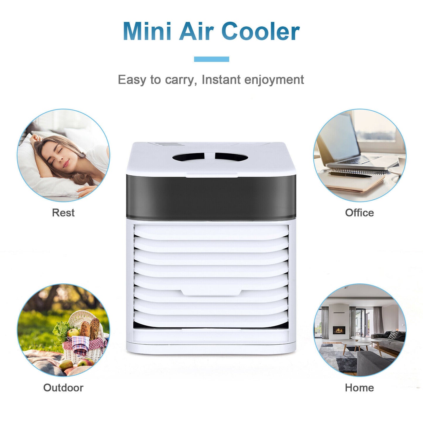 Enfriador portátil personal 4 en 1 Unidad de aire acondicionado de CA Humidificador con ventilador de aire