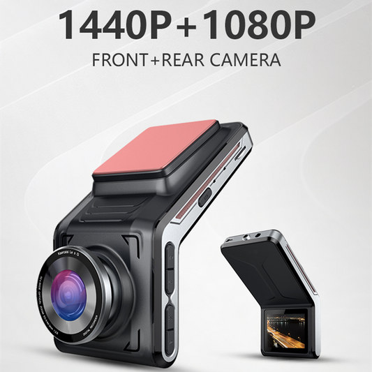 2K Camara para auto, frontal y trasero con WiFi y visión noctura, 1GB