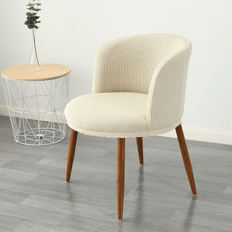 Funda para silla de comedor con respaldo bajo, elástica, semicircular y con todo incluido